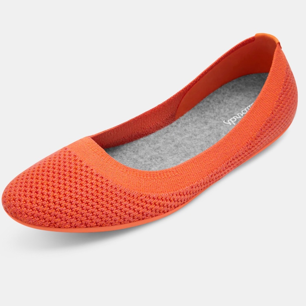 Allbirds Buoyant Orange Tree Breezer Flats Size 6.5 US